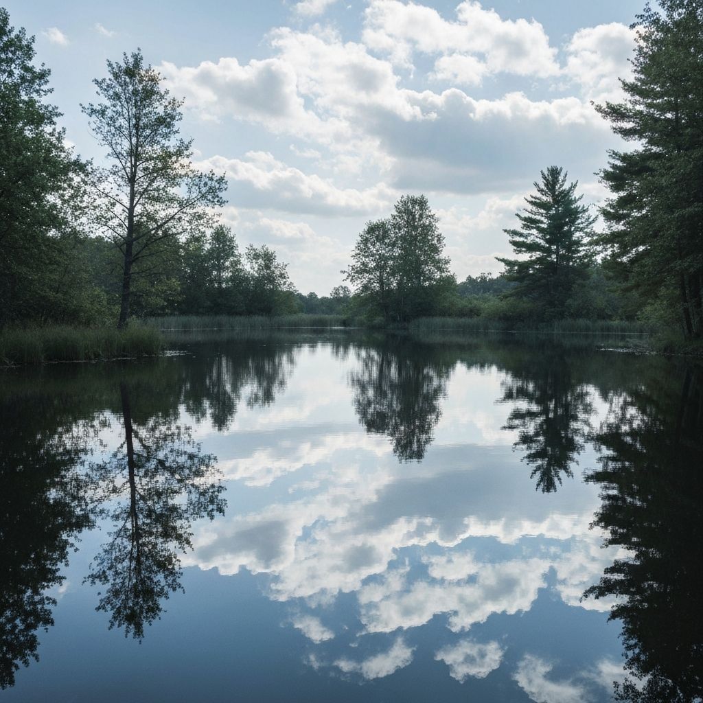 Tiha prirodna scena, vizualni simbol svesnosti i mira