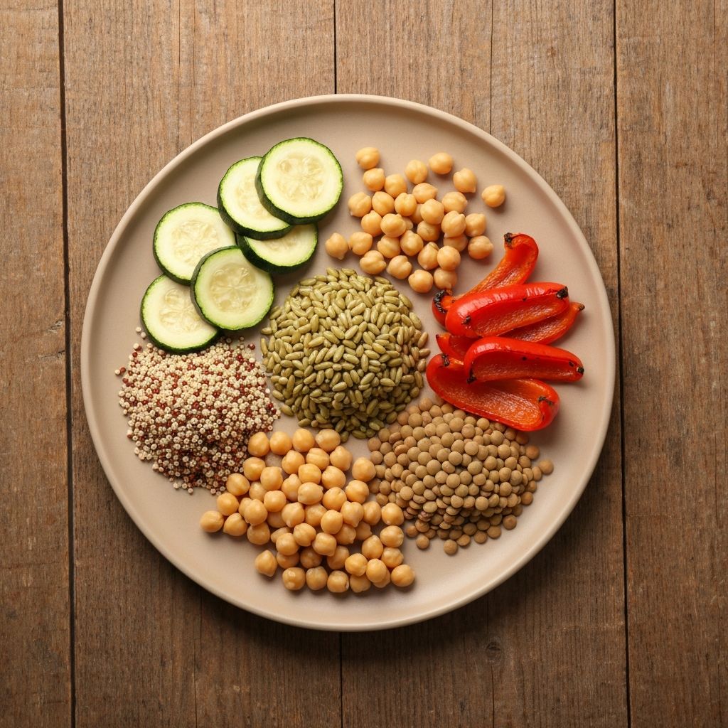 Prirodni obroci na drvenom stolu, ravnoteža u hrani